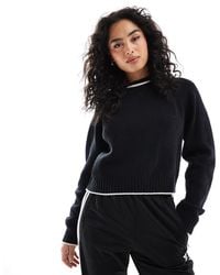 ASOS - Crew Neck Jumper With Fashioning Detail And Tipping - Lyst