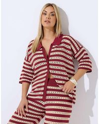 Yours Clothing - Stripe Knitted Shirt - Lyst