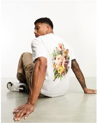 Marshall Artist - T-shirt bianca con stampa sul retro "acid flora" - Lyst