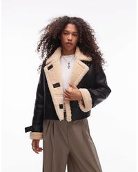 TOPSHOP - – kurze kunstleder-pilotenjacke - Lyst