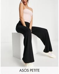 ASOS - Asos Design Petite Basic Wide Leg Jersey Trouser - Lyst
