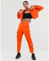 ASOS Pantaloni cargo da abito arancioni - Arancione