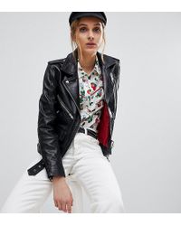 Reclaimed (vintage) Revived Leather Biker Jacket - Black