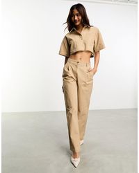 Pieces - Exclusive Chino Wide Leg Trousers Co-ord - Lyst