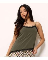 PixieGirl - Petite Lace Trim Asymmetric Vest Top - Lyst