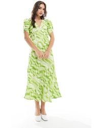 Y.A.S - Midi Jurk Met V-Hals - Lyst