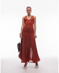 ASOS - Scoop Neck Maxi Dress With Sheer Godet Skirt - Lyst
