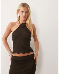 Mango - Roseta Knitted Halterneck Top Co-Ord - Lyst