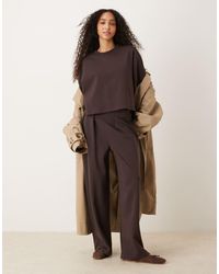ASOS - Co-ord Interlock Wide Leg Trouser - Lyst