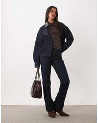 Mango - Maya Rechte Jeans Co-Ord Set Met Contrasterende Tailleband Van Imitatieleer - Lyst