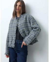 ASOS - Asos Design Tall Collarless Wool Blend Boucle Jacket - Lyst