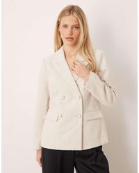 Y.A.S - Elegante Double Breasted Bouclé Blazer Met Sierlijke Knopen - Lyst
