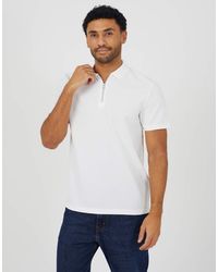 Brave Soul - Textured Short Sleeve Quarter Zip Polo Shirt - Lyst