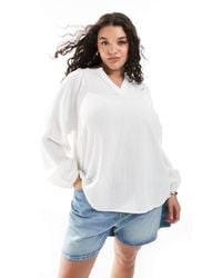 ONLY - – bluse aus dünnem, weitmaschig gewebtem baumwollstoff - Lyst
