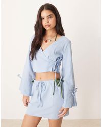 ASOS - Fern Wrap Front Beach Top - Lyst