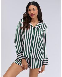 Boux Avenue - Oversized Satin Short Pyjama Set Striped Top And Shorts Pj - Lyst