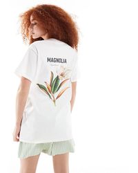 ASOS - Oversized T-shirt With Magnolia Back Graphic - Lyst