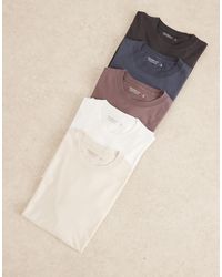 Abercrombie & Fitch - Pack De 5 Camisetas De Color Azul, Morado Y Beis Clásicas De Manga Corta Y Corte Depurado De - Lyst