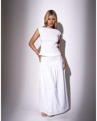 South Beach - Broderie Smocked Waist Maxi Skirt - Lyst