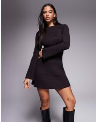 River Island - Gebreide Mini-Jurk - Lyst