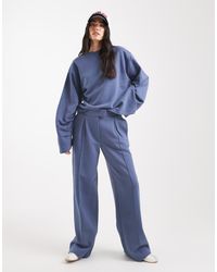 ASOS - Joggers De Sastre Azul Denim Extragrandes Con Detalle De Costuras E Interior Afelpado De - Lyst