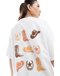 ASOS - Oversized T-shirt With Western Cowboy Graphic - Lyst