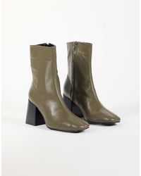 ASOS - Raiden Real Leather Block Heel Ankle Boots - Lyst