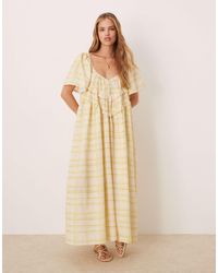 Vrg Grl - La Prairie Check Print Midi Smock Dress - Lyst