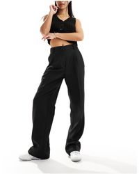Noisy May - High Waisted Wide Leg Tailored Trousers - Lyst