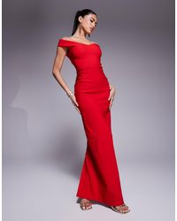 Vesper - – schulterfreies maxikleid aus bengaline - Lyst