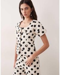 Sister Jane - Denim Polka Dot Button Up Top Co-Ord - Lyst