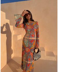 Never Fully Dressed - Aria Mesh Long Sleeve Maxi Dress - Lyst