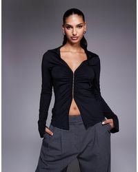 ASOS - Slinky Ruched Hook And Eye Longline Top - Lyst