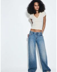 Stradivarius - D91 Low Wide-Leg Jeans - Lyst