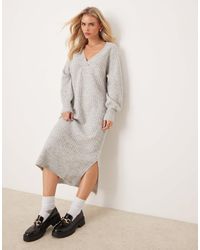 Vero Moda - – weiches, geripptes oversize-pulloverkleid - Lyst