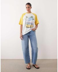 ASOS - Oversized Raglan T-shirt With Hollywood Car Graphic - Lyst