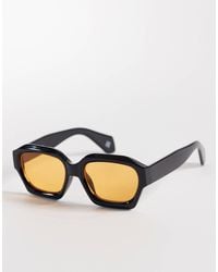 ASOS - – sonnenbrille mit breitem, eckigem gestell und gläsern - Lyst