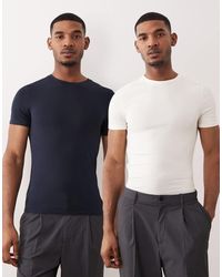 ASOS - – 2er-pack körperbetonte basic-t-shirts - Lyst