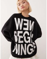Weekday - Oversized Sweater With New Beginnings Jacquard Design - Lyst