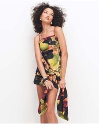ASOS - Cotton Sarong Wrap Mini Dress -multi - Lyst