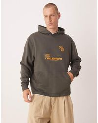ASOS - Dropped Shoulder Hoodie With Sporty Print - Lyst