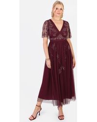 Maya - Embellished Short Sleeve Open Back Midaxi Dress - Lyst