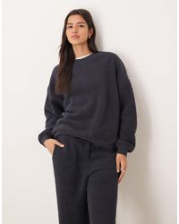 ASOS - Lounge Cuddly Crew Neck Sweatshirt & Wide Leg Pants Set - Lyst