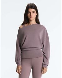 Oysho - Asymmetric Neck Sweatshirt With Adjustable Waist And Soft-touch Modal - Lyst
