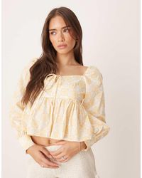 Glamorous - Sweetheart Peplum Blouse - Lyst