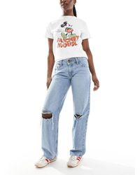 Levi's - Jeans Ampi Chiaro Con Vita Super Bassa E Strappi - Lyst