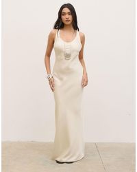 Pretty Lavish - Satin Racer Back Maxi Slip Dress - Lyst
