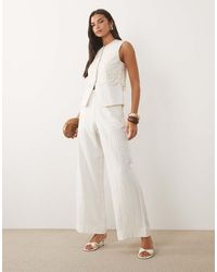 Y.A.S - Linen-touch Wide Leg Tailored Trouser Co-ord - Lyst
