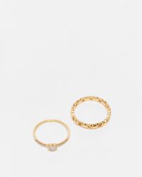 ASOS - Confezione Da 2 Anelli Dorati Con Design Con Cuore - Lyst