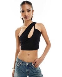 ASOS - Cross Over Keyhole Halter Top - Lyst